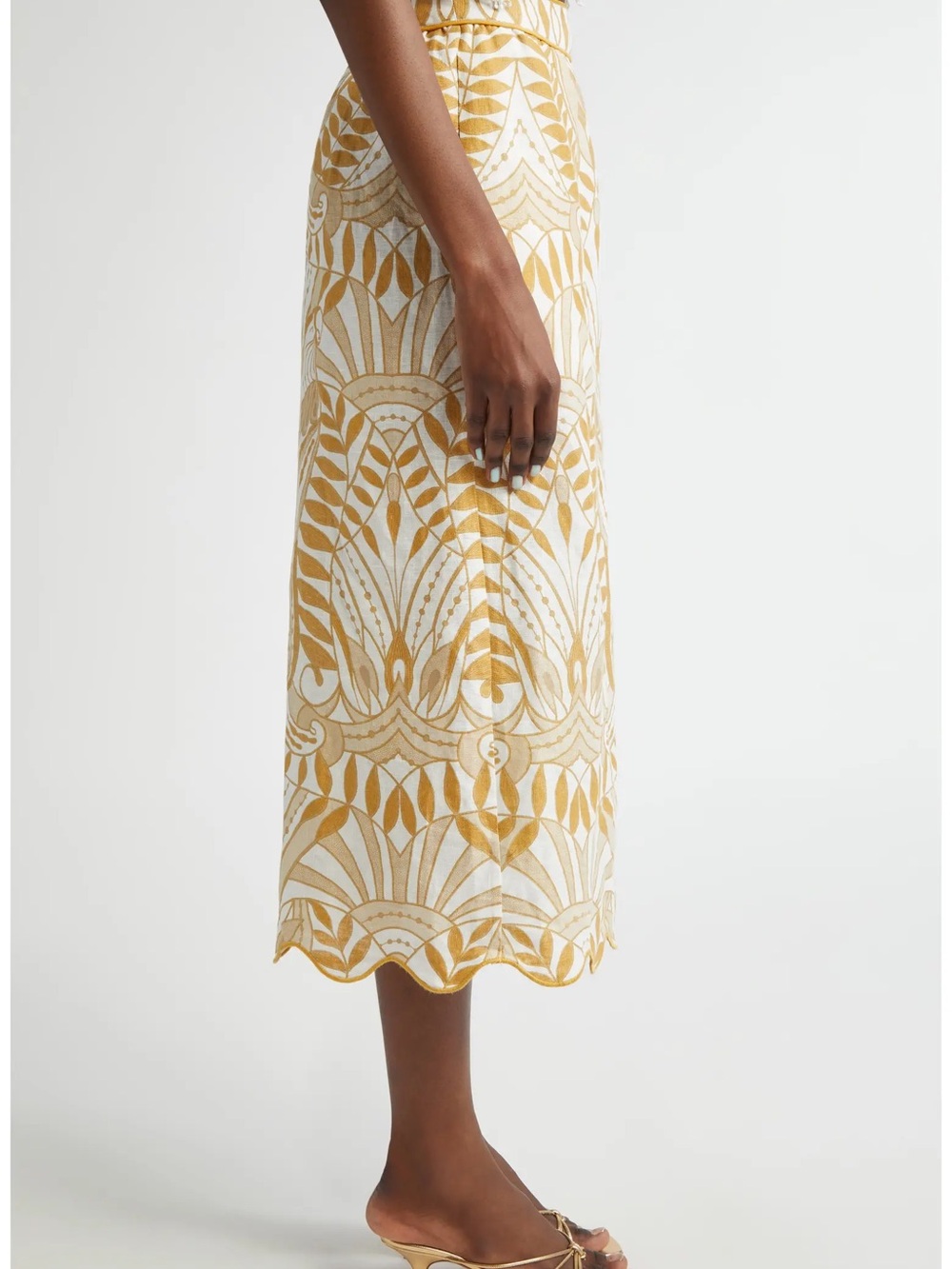 NWT Farm Rio Nature Lace EuroFlax Skirt - Picture 4 of 9